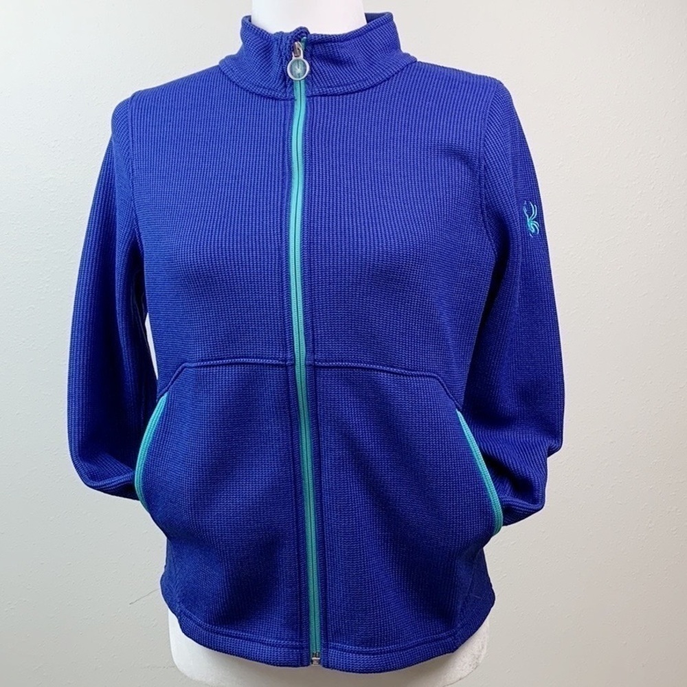 Spyder Stryke mock neck sweater knit jacket fleece lined full zip Kids XL Wo. S